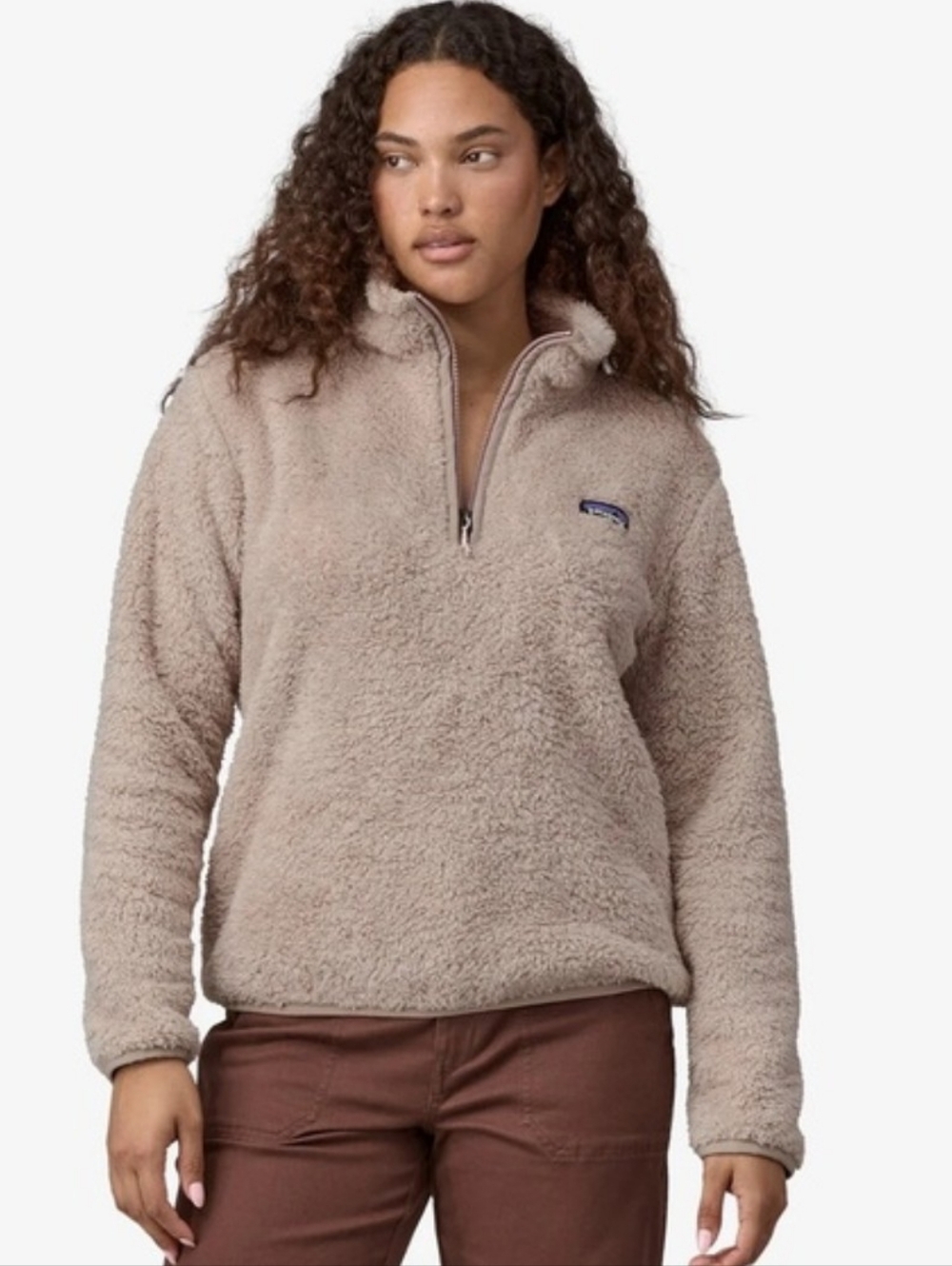 Patagonia Tan Los Gatos Sherpa 1/4 Zip Pullover